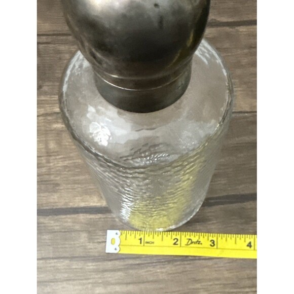 A. Barrett & Sons Hammered Glass Decanter With 925 PP Thousand Pure Silver Lid - Picture 8 of 8